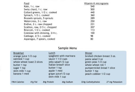 Vitamin K Restricted Diet Ideas